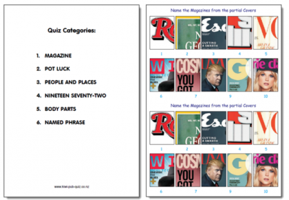 Pub Quiz Pack 1561