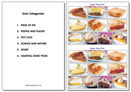 Pub Quiz Pack 1615