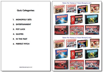 Pub Quiz Pack 1789