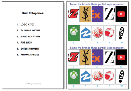 Pub Quiz Pack 1869